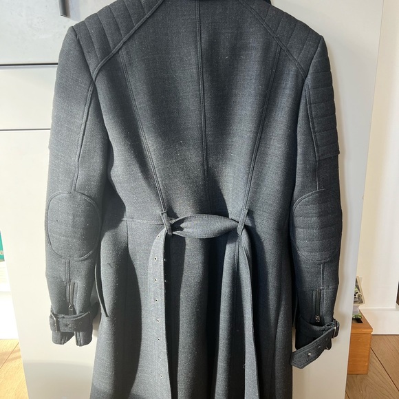 Burberry Double-Breasted Women’s Knee-Length Charcoal Button Belt Coat size 8/M - Picture 10 of 15